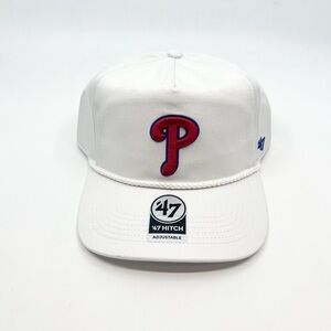 47 Brand Hitch Rope MLB Philadelphia Phillies Mens Hat White Snapback Cap NEW